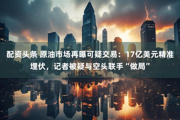 配资头条 原油市场再曝可疑交易：17亿美元精准埋伏，记者被疑与空头联手“做局”